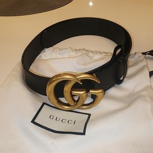 Gucci Black Leather Belt